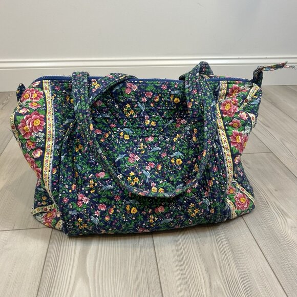 Vintage Vera Bradley Large Duffel Bag in "Bluebird - 1998" Pattern Duffle 18”